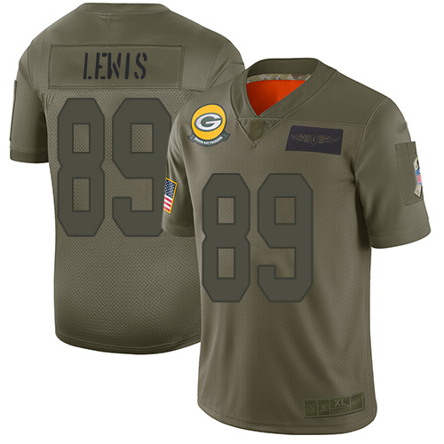 Green Bay Packers Limited Camo Men #89 Lewis Marcedes Jersey Nike NFL 2019 Salute to Service